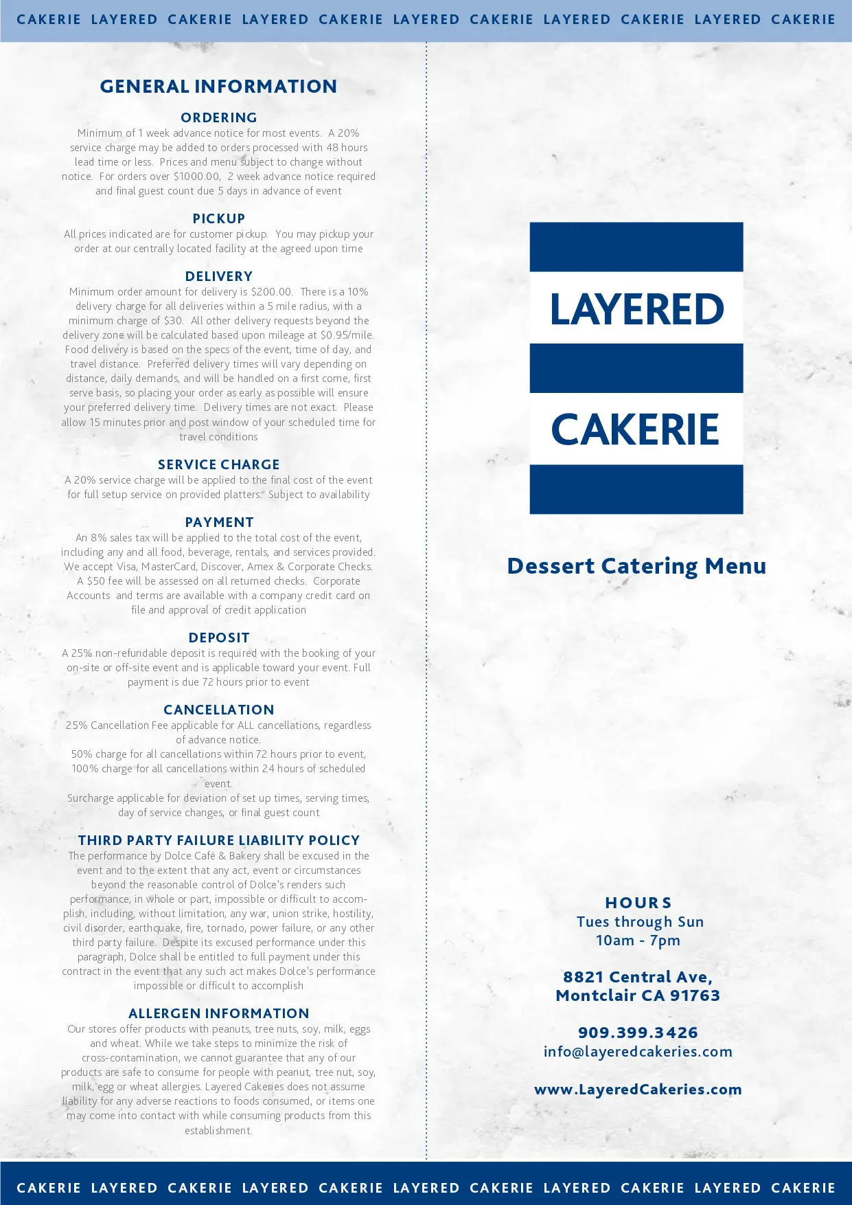 Catering - Event Dessert Services - Layered Cakerie
